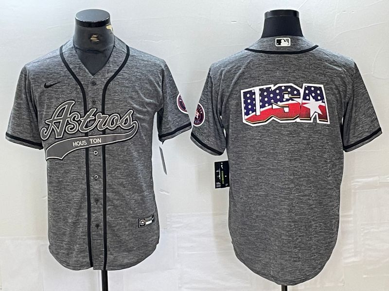 Men Houston Astros Blank Grey 2024 Nike Co Branding Game MLB Jersey style 11
